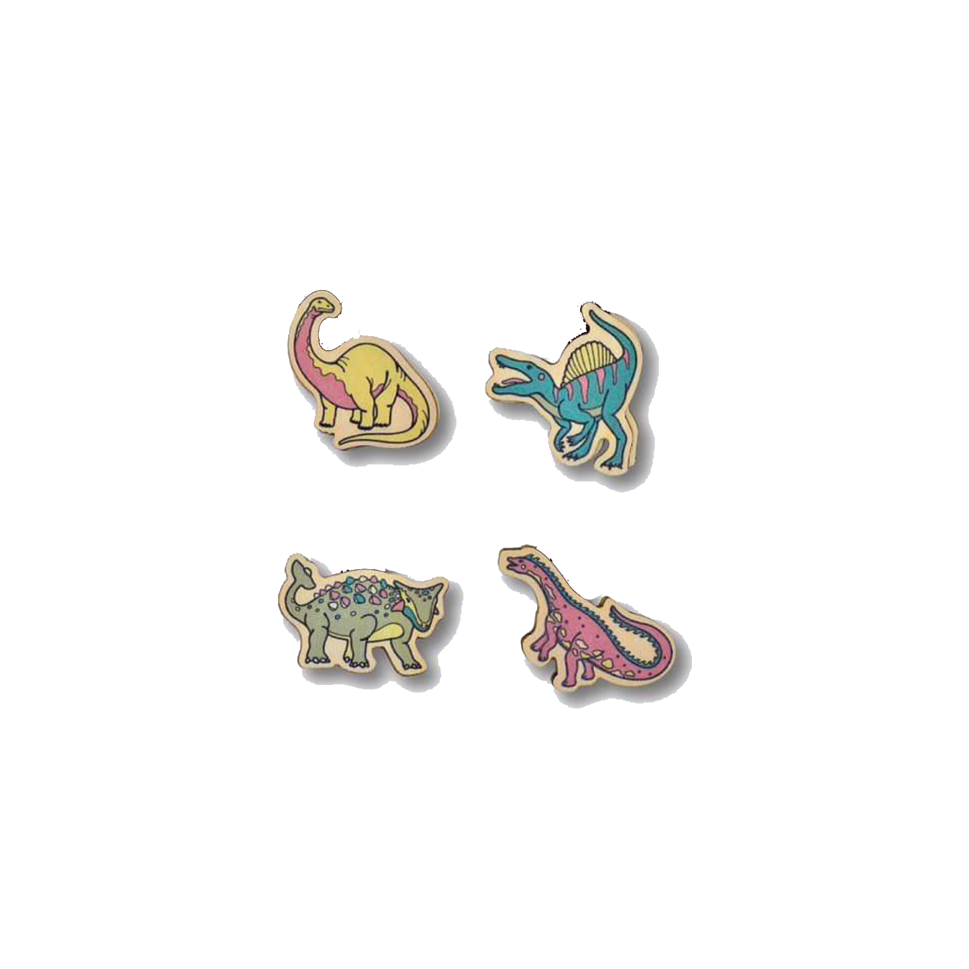 Bộ Sưu Tập Set 4 Pin Gỗ Khủng Long