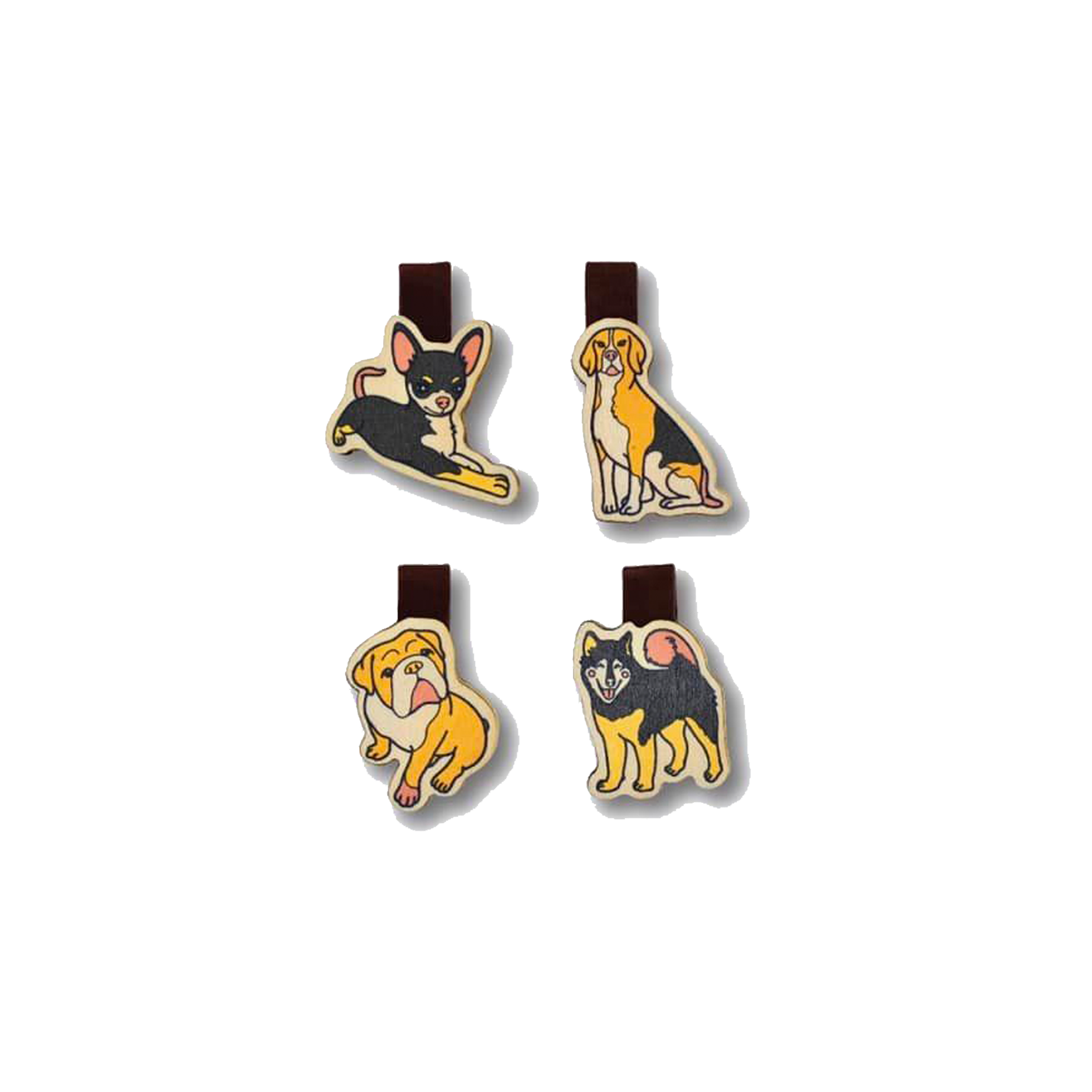Bộ Sưu Tập Set 4 Kẹp Sách Gỗ Chú Chó