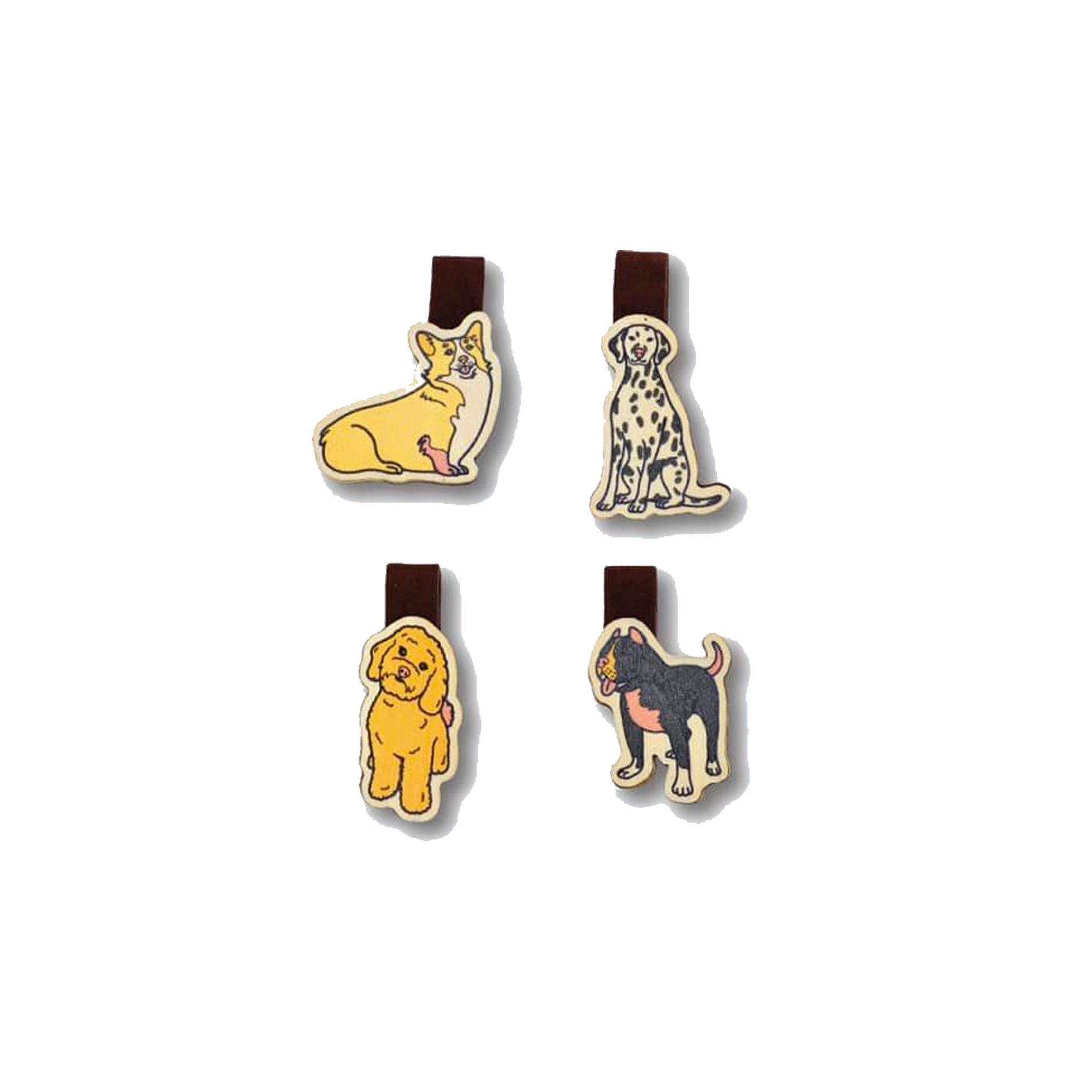 Bộ Sưu Tập Set 4 Kẹp Sách Gỗ Chú Chó
