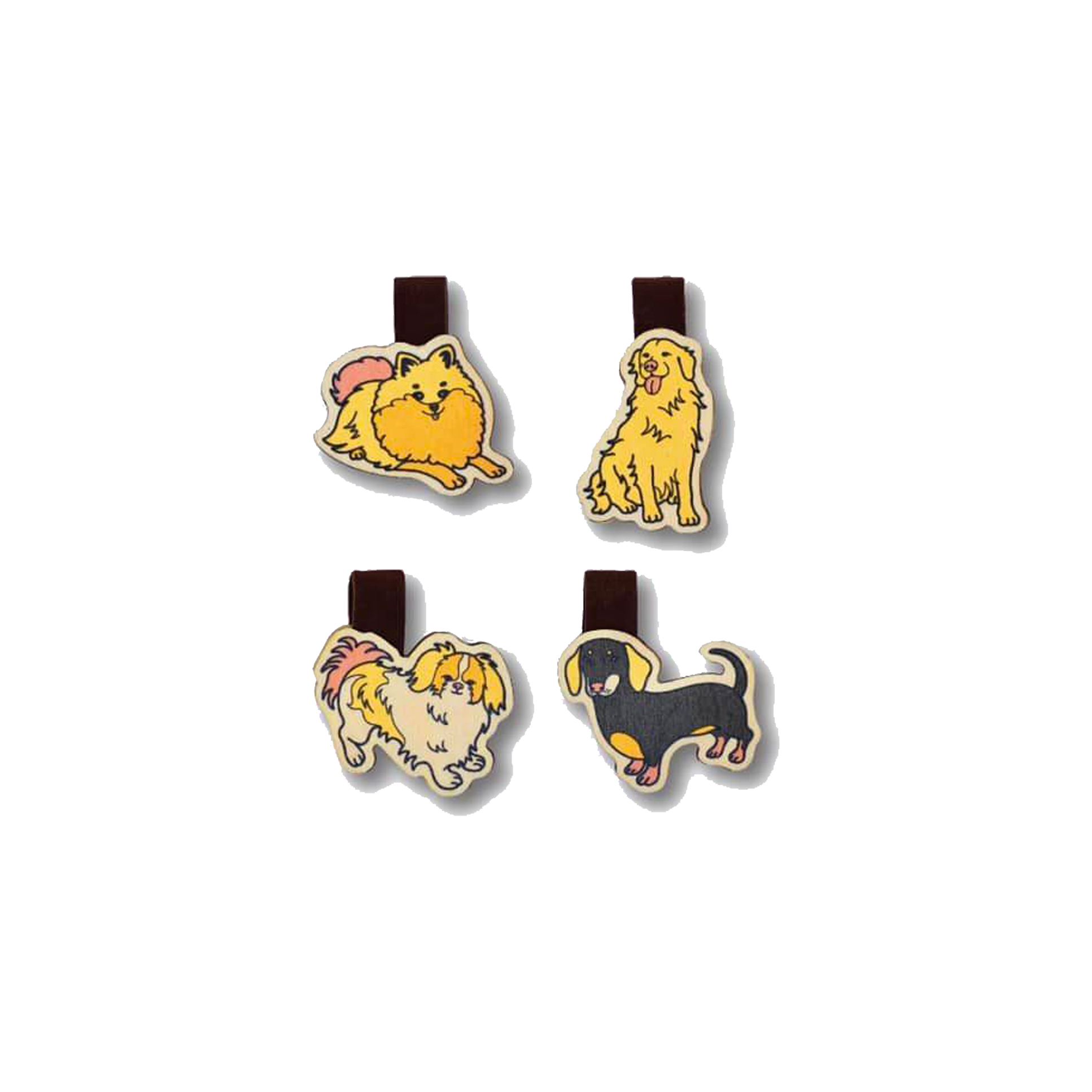Bộ Sưu Tập Set 4 Kẹp Sách Gỗ Chú Chó