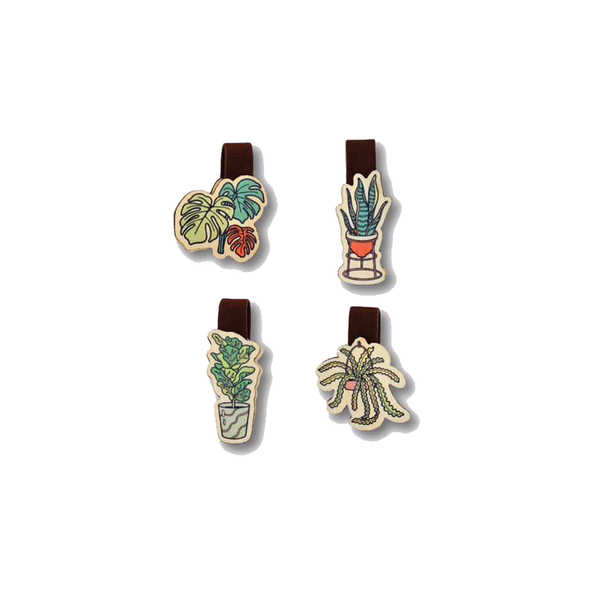 Bộ Sưu Tập Set 4 Kẹp Sách Gỗ Khu Vườn
