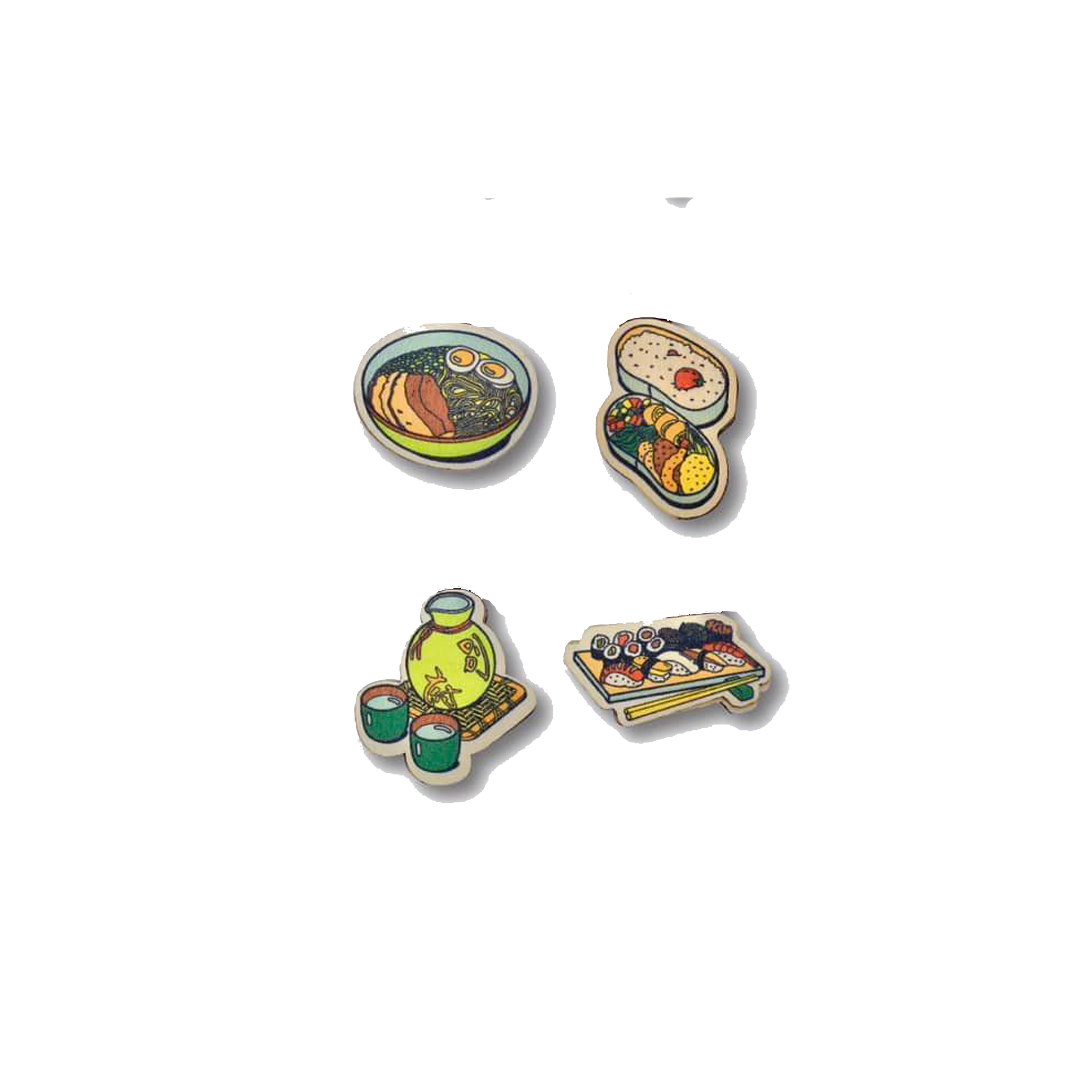 Bộ Sưu Tập Set 4 Kẹp Sách Gỗ Đồ Ăn