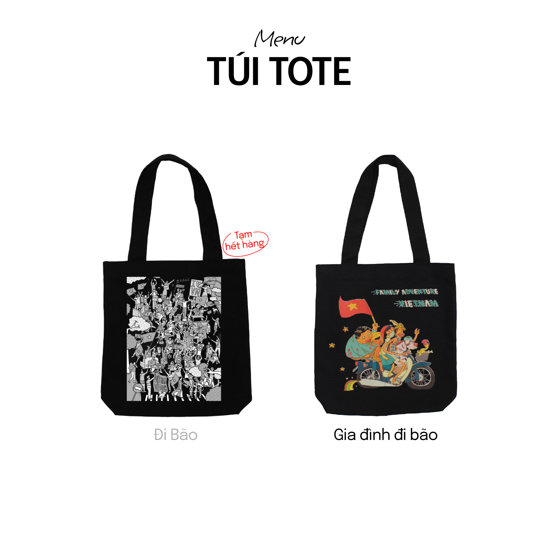 COMBO RONG CHƠI: Gồm 01 Túi Tote + 01 Bao da Hộ chiếu + 01 Nón