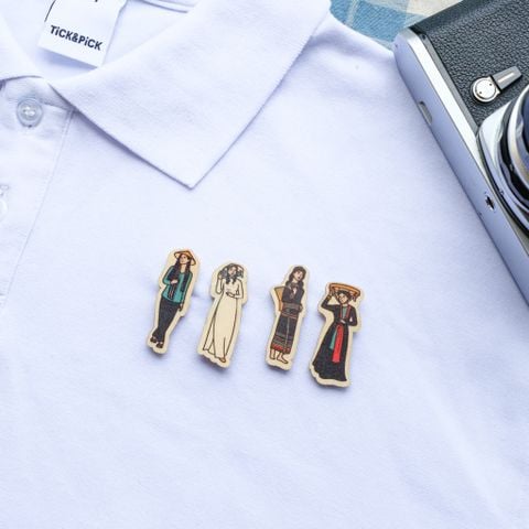 Pin Gỗ Trang Phục Truyền Thống Việt Nam