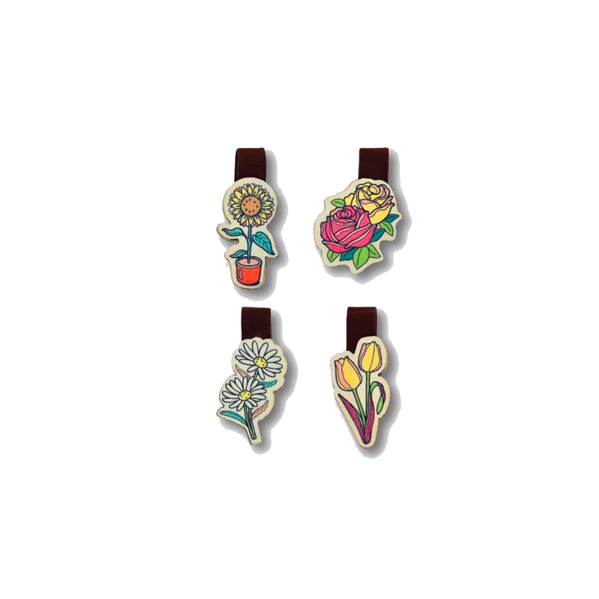 Bộ Sưu Tập Set 4 Kẹp Sách Gỗ Khu Vườn
