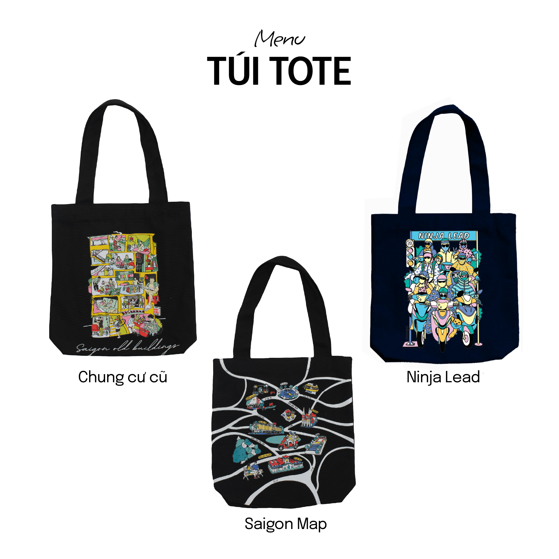 COMBO RONG CHƠI: Gồm 01 Túi Tote + 01 Bao da Hộ chiếu + 01 Nón