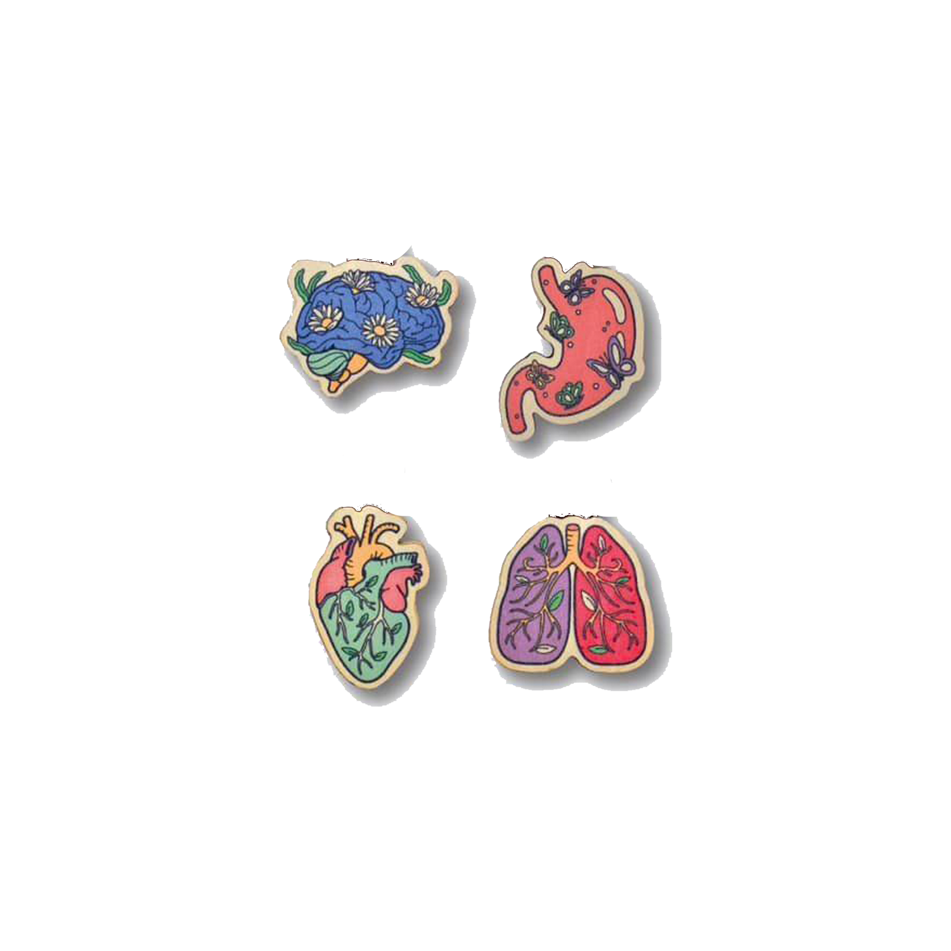 Set 4 Pin Gỗ Organs Collection