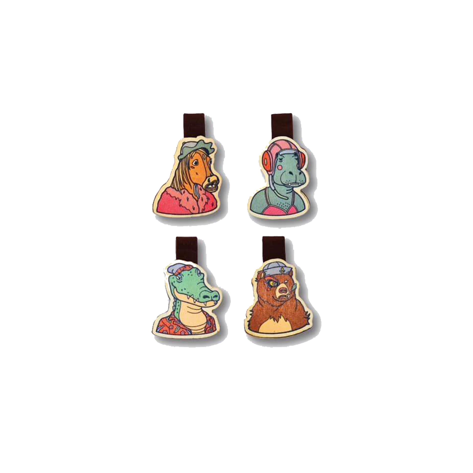 Bộ Sưu Tập Set 4 Kẹp Sách Gỗ