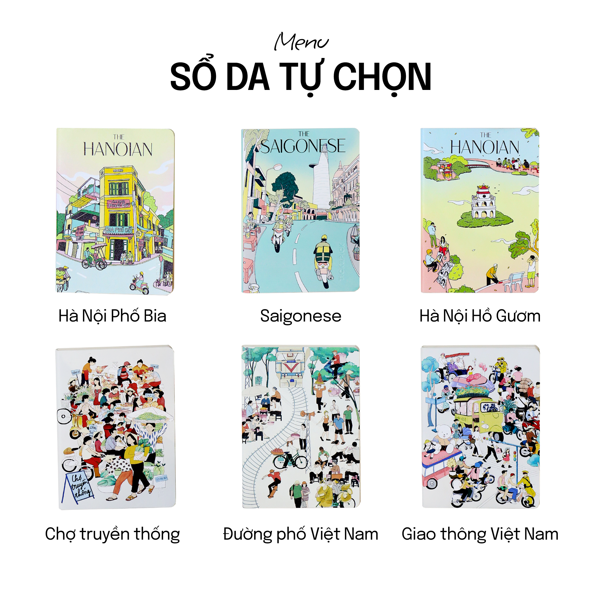 COMBO HÍ HOÁY: Gồm 03 Bookmark Sách Gỗ + 01 Sổ da