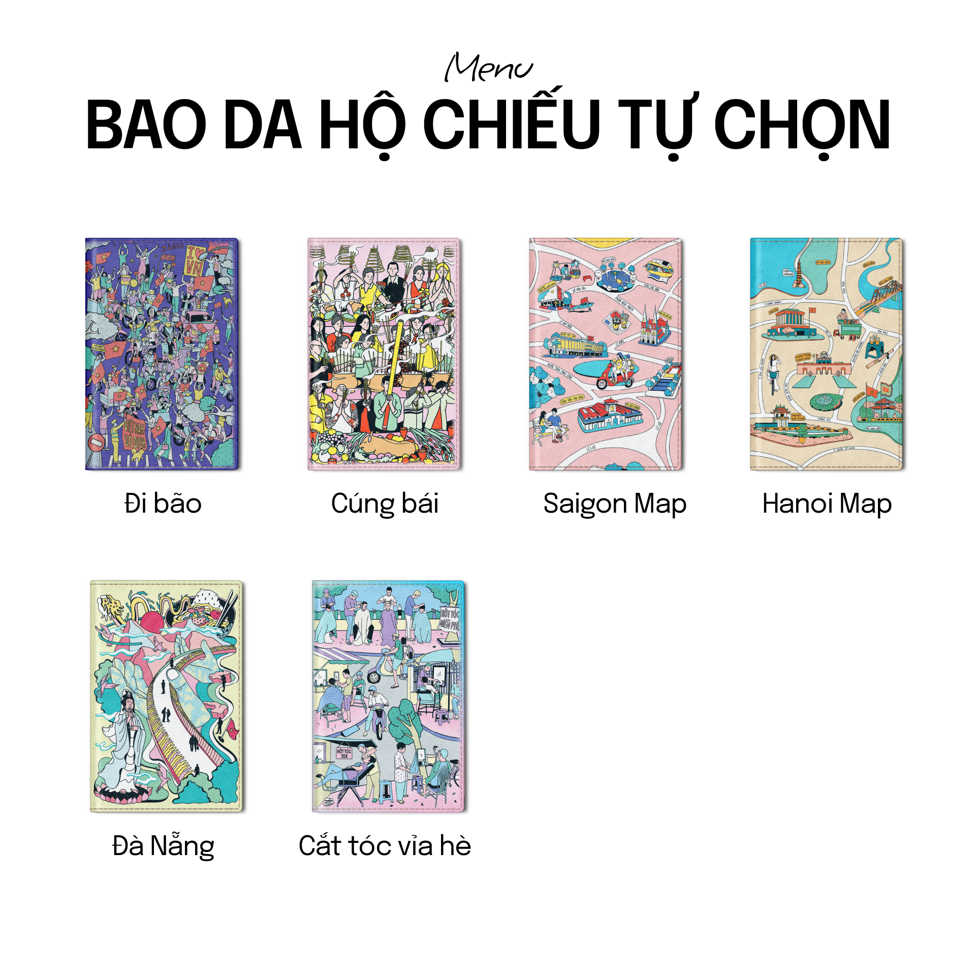 COMBO RONG CHƠI: Gồm 01 Túi Tote + 01 Bao da Hộ chiếu + 01 Nón