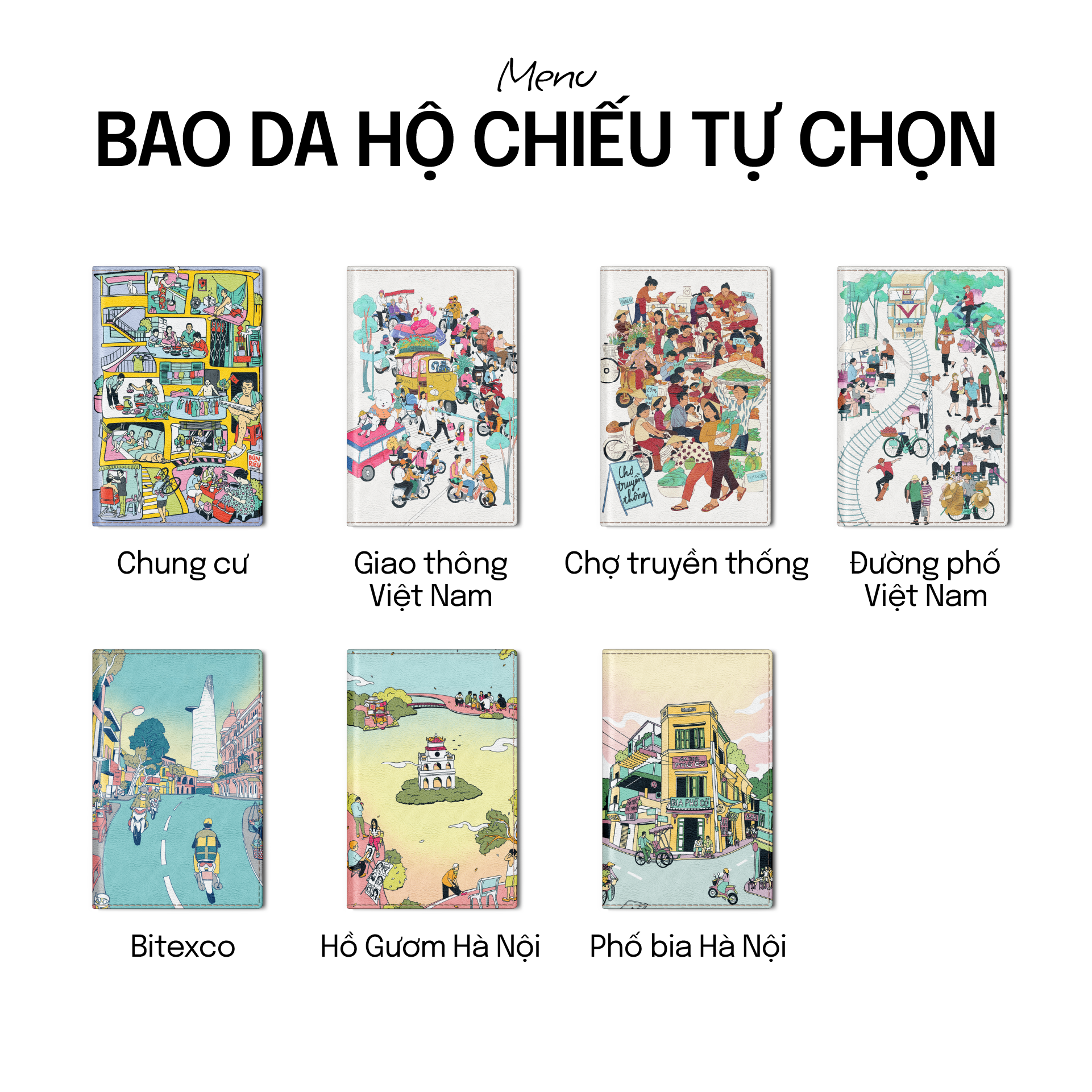 COMBO RONG CHƠI: Gồm 01 Túi Tote + 01 Bao da Hộ chiếu + 01 Nón