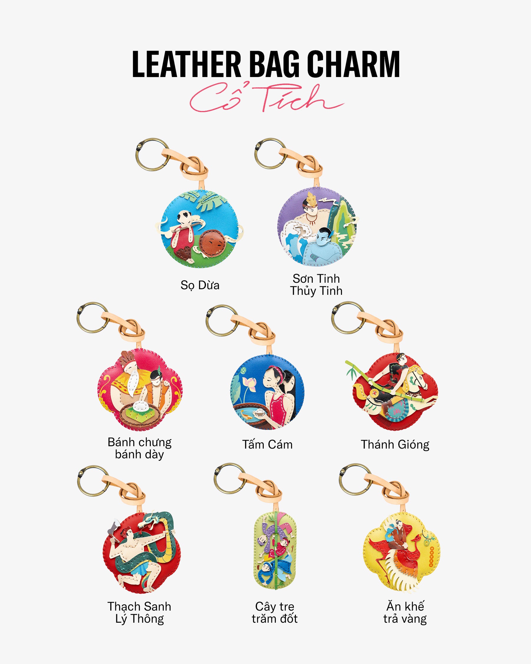Móc Khóa Da Chủ Đề Cổ Tích Việt Nam