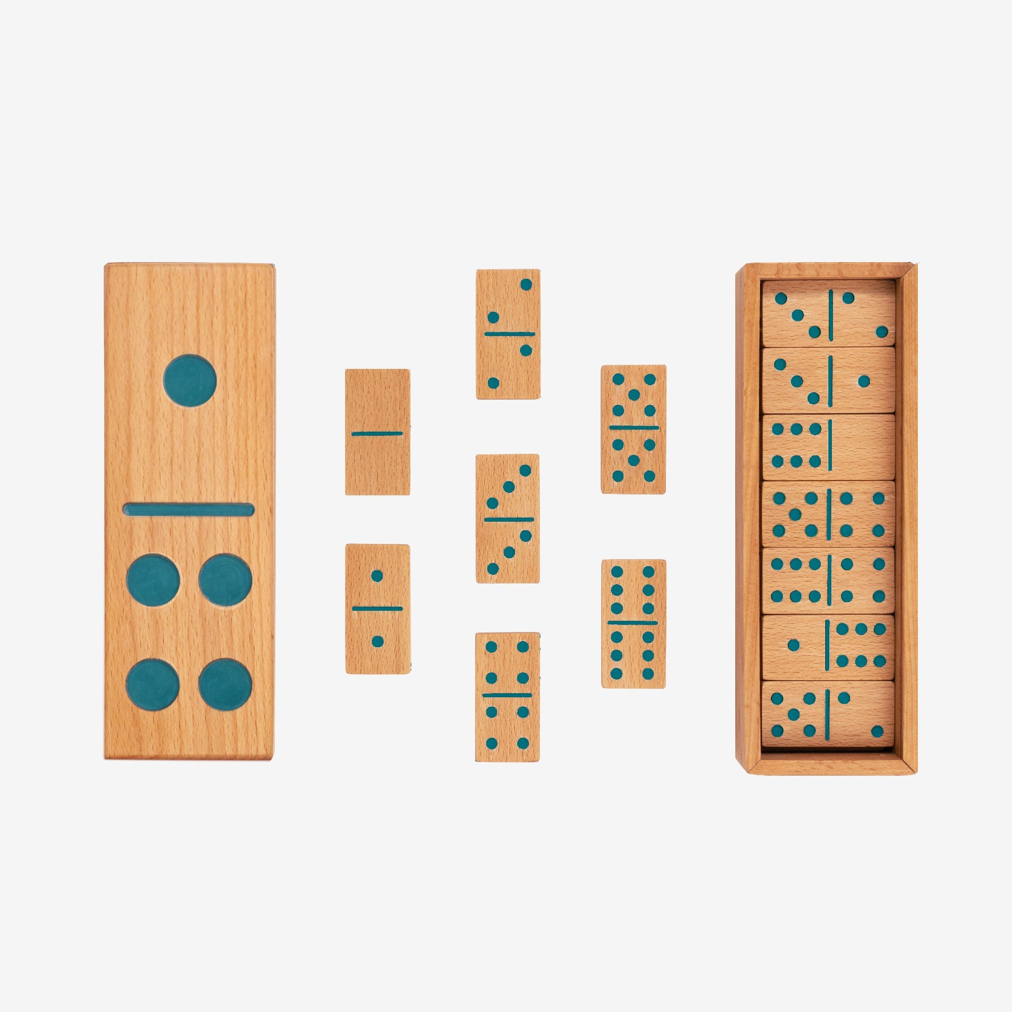 Colorburst Wooden Domino Set