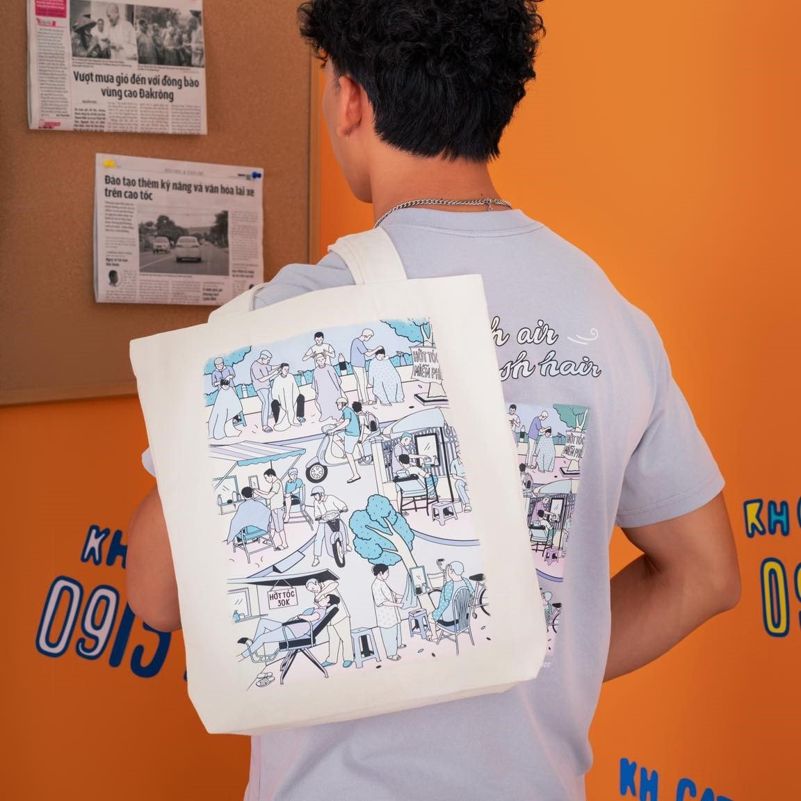 Túi Tote Canvas Cắt Tóc